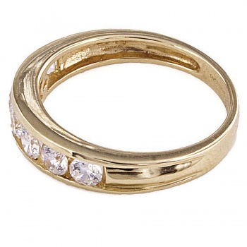 14ct gold Cubic Zirconia half eternity Ring size M